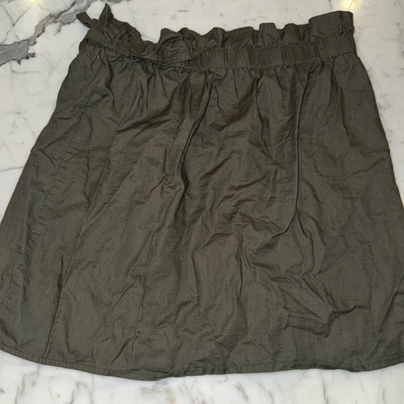 Express - Olive Green High-Waist Wrap Tie Mini Skirt - Picture 5 of 5